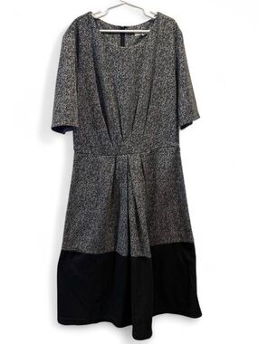 41 Hawthorn Gray and Black Two-Tone Midi Dress